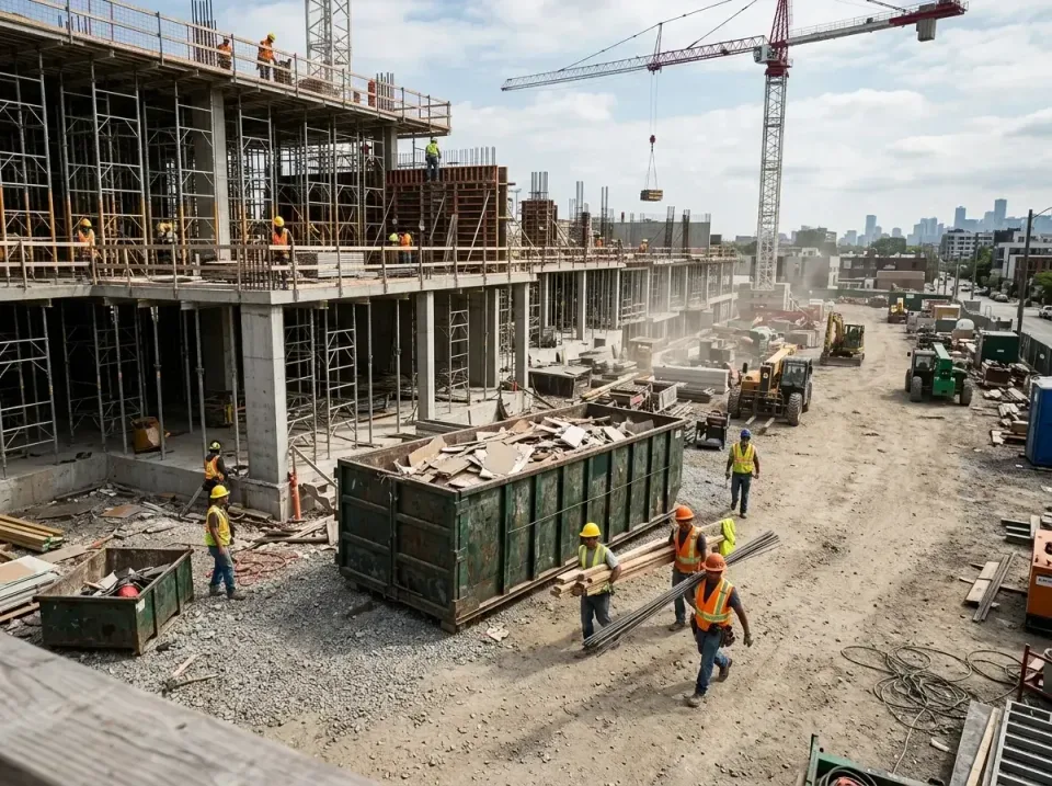 commercial-construction-site-w-002 — frequently asked questions, Low Cost Construction Dumpster Rental in Ramsey, MN